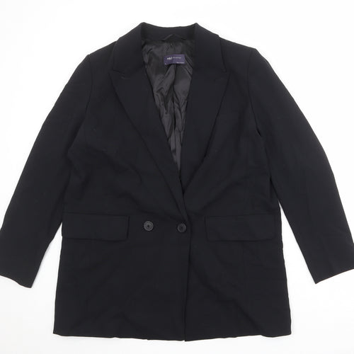 Marks and Spencer Womens Black Polyester Jacket Blazer Size 14