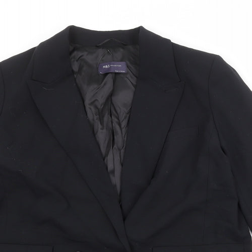 Marks and Spencer Womens Black Polyester Jacket Blazer Size 14