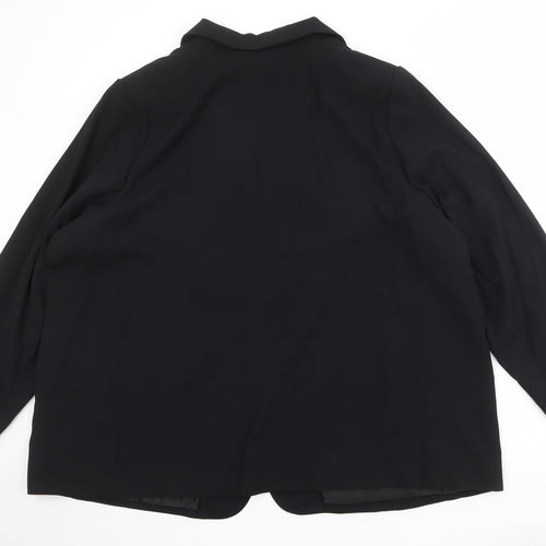 Marks and Spencer Womens Black Polyester Jacket Blazer Size 24 - Open