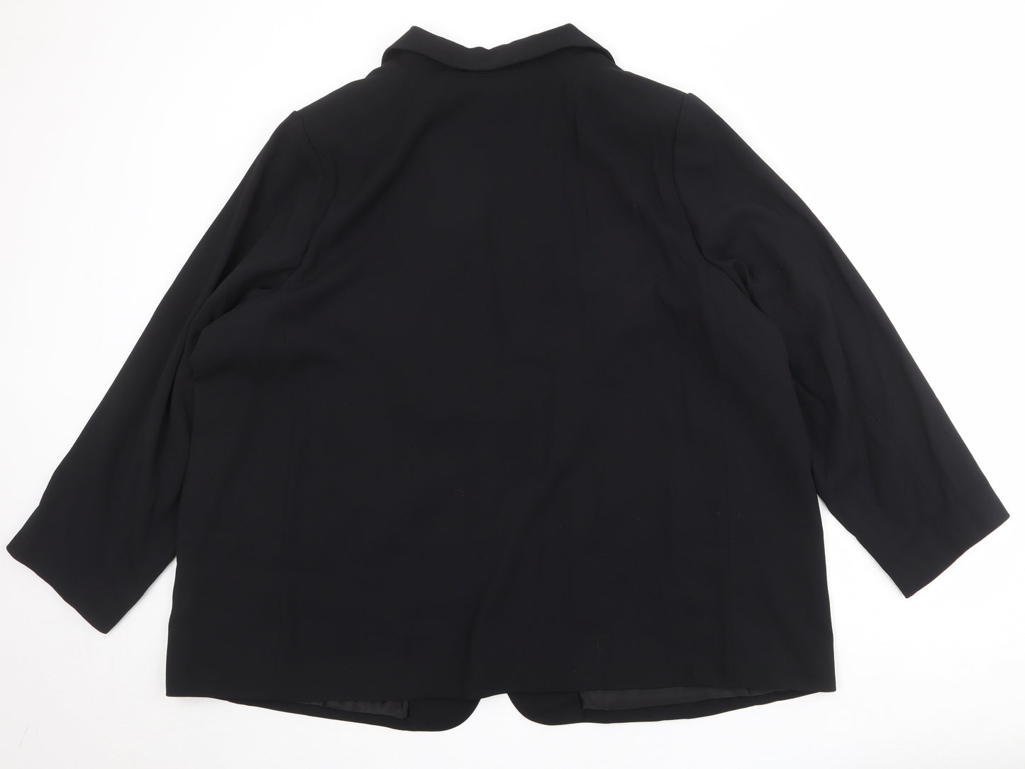 Marks and Spencer Womens Black Polyester Jacket Blazer Size 24 - Open