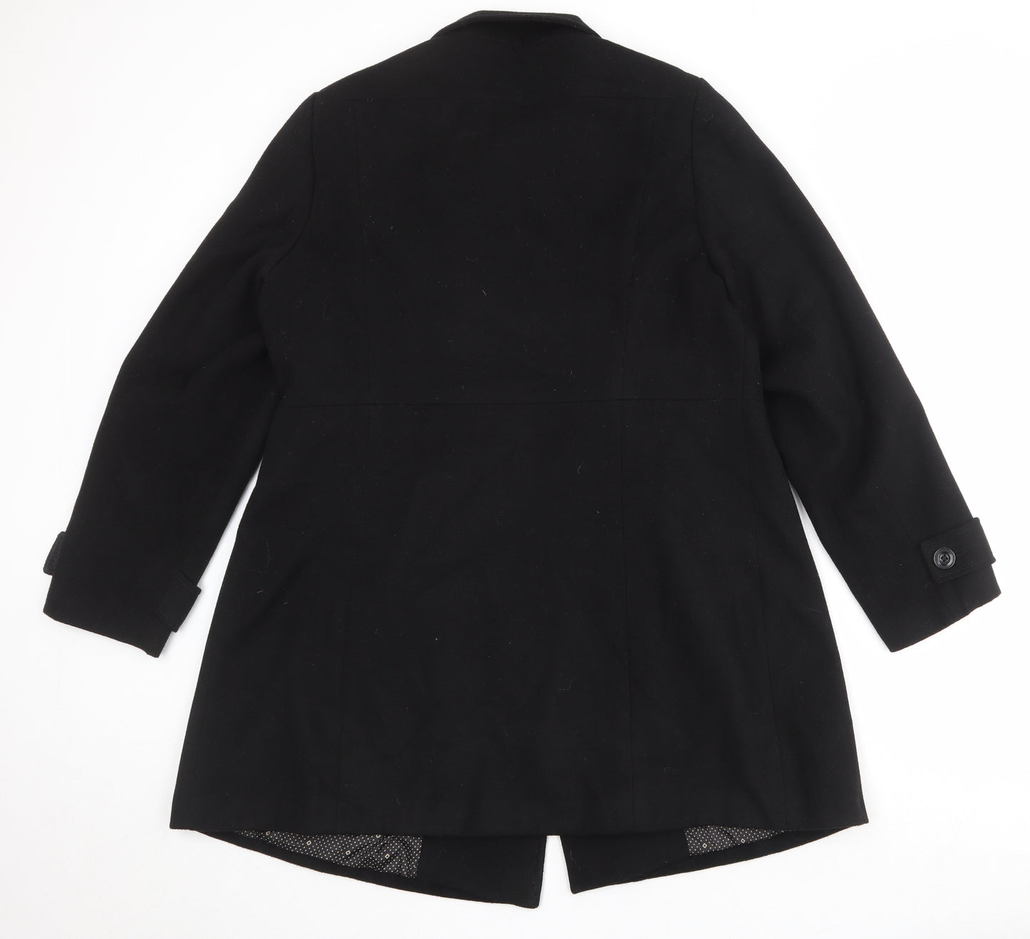 Marks and Spencer Womens Black Pea Coat Coat Size 16 Button
