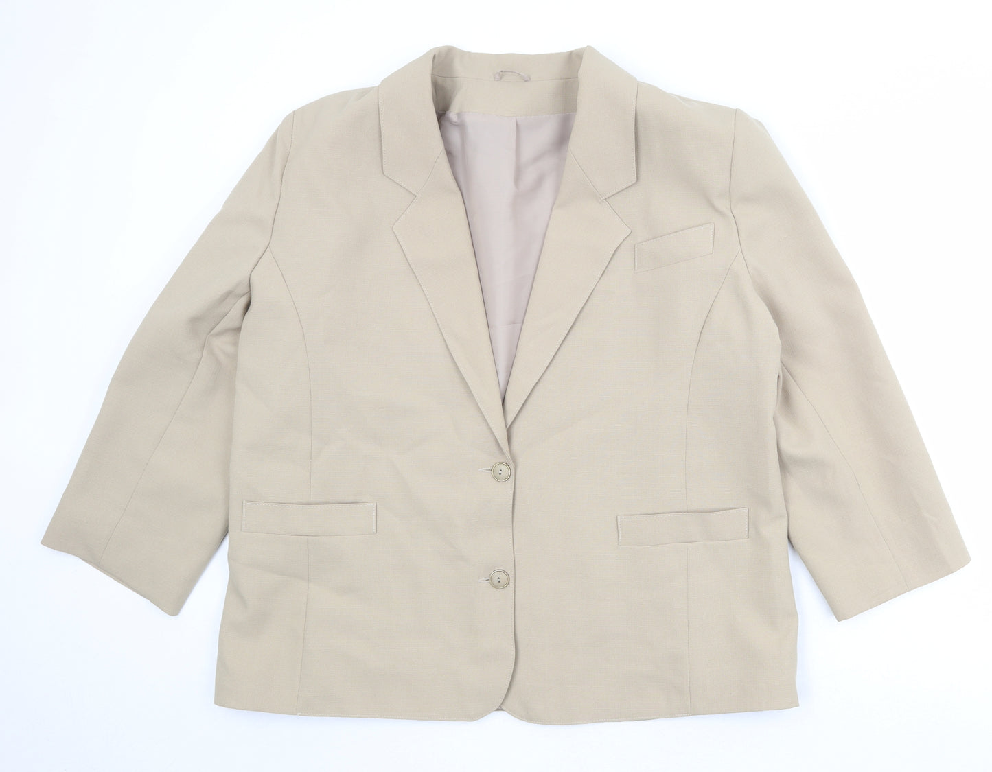 Debenhams Womens Beige Polyester Jacket Blazer Size 18