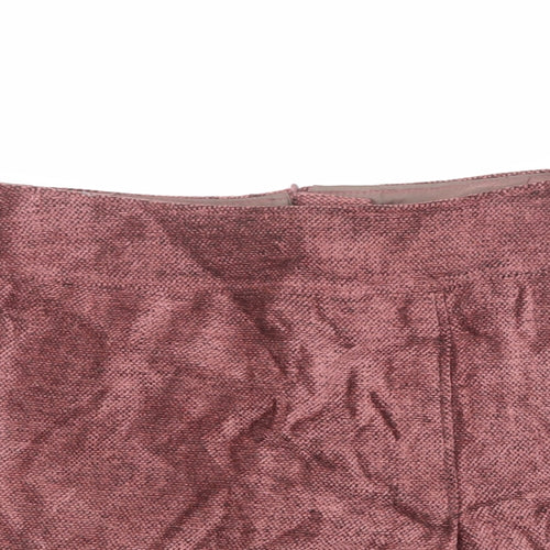 St Michael Womens Pink Wool A-Line Skirt Size 12 Zip