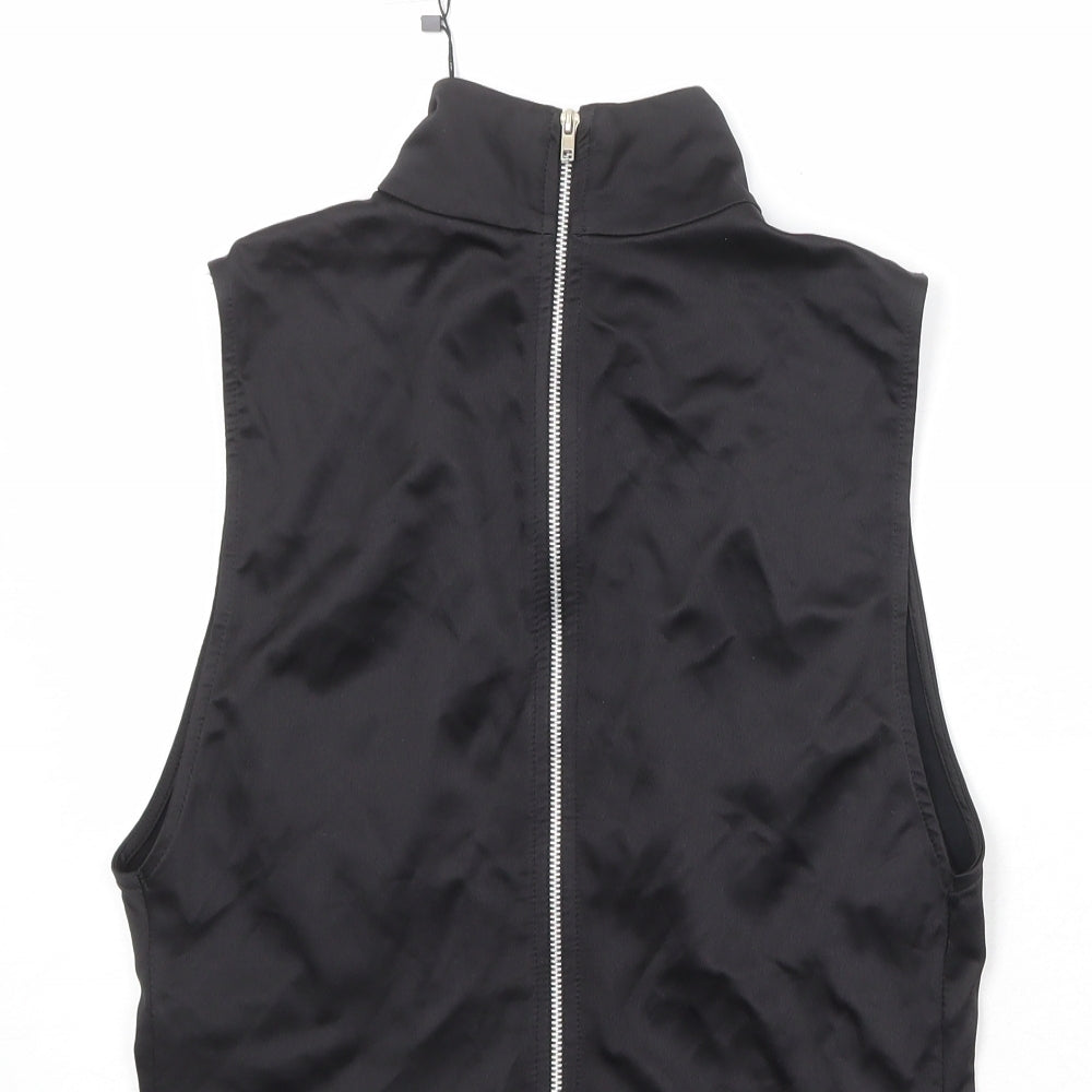 Zara Womens Black Viscose Basic Tank Size M Mock Neck
