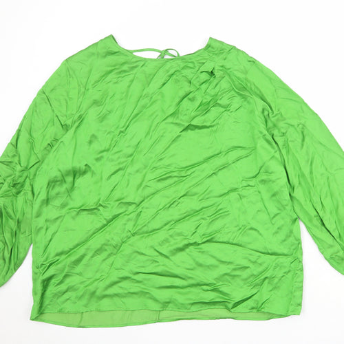 Autograph Womens Green Viscose Basic Blouse Size 20 Round Neck
