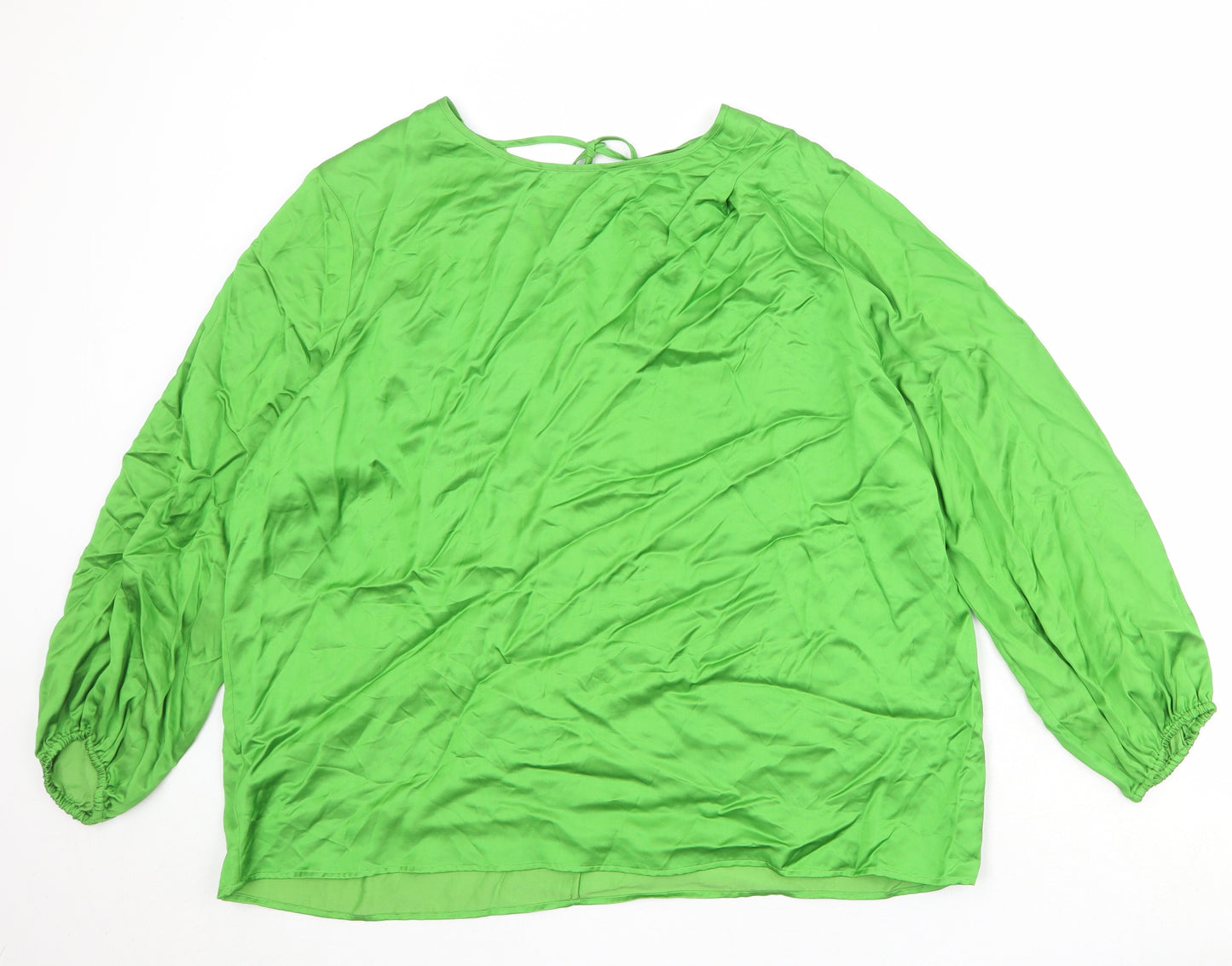Autograph Womens Green Viscose Basic Blouse Size 20 Round Neck