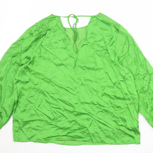 Autograph Womens Green Viscose Basic Blouse Size 20 Round Neck