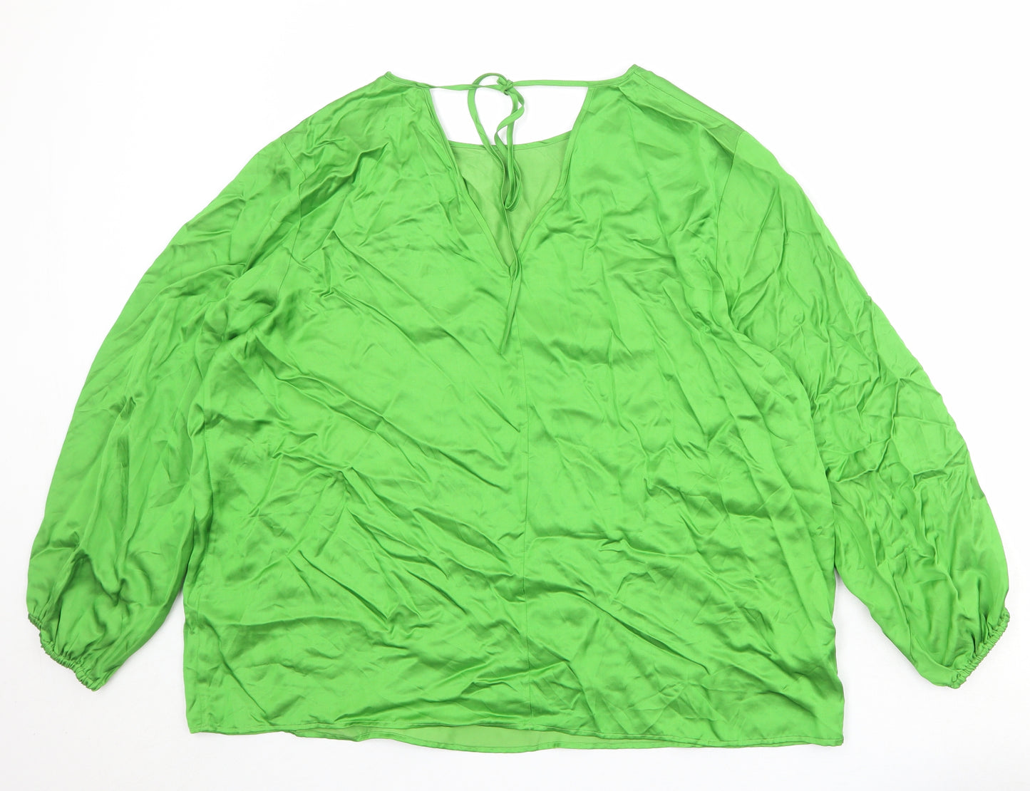 Autograph Womens Green Viscose Basic Blouse Size 20 Round Neck