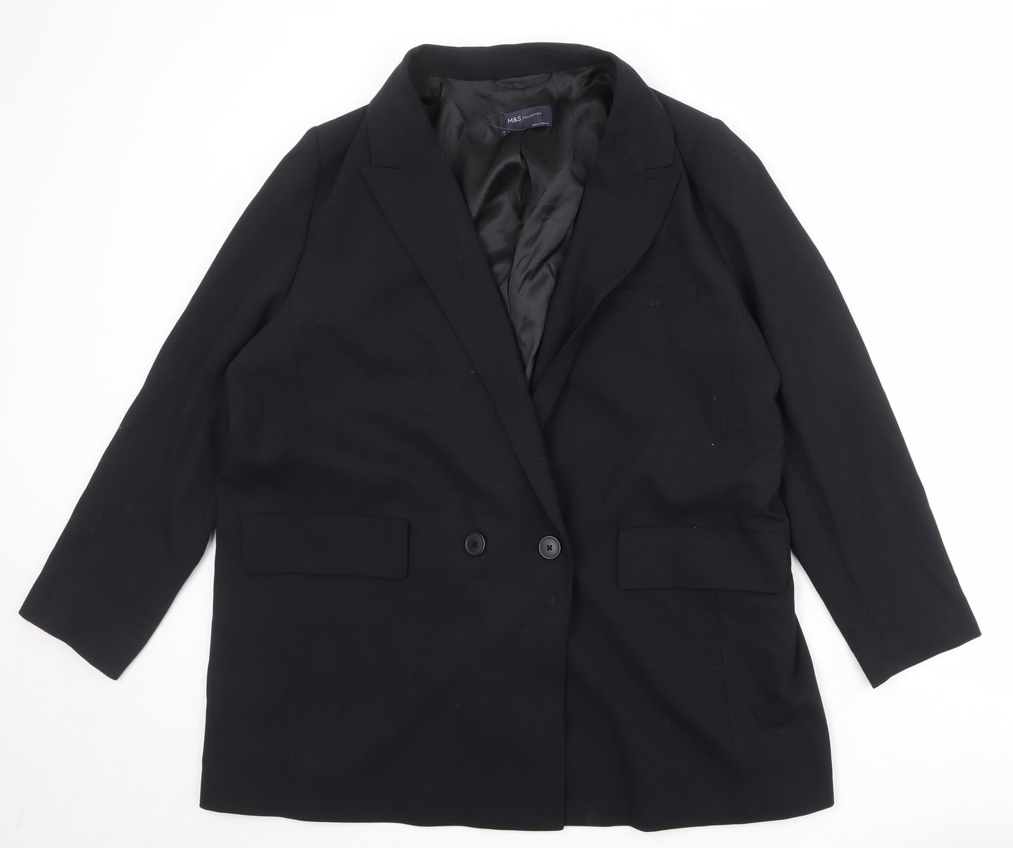 Marks and Spencer Womens Black Polyester Jacket Suit Jacket Size 20