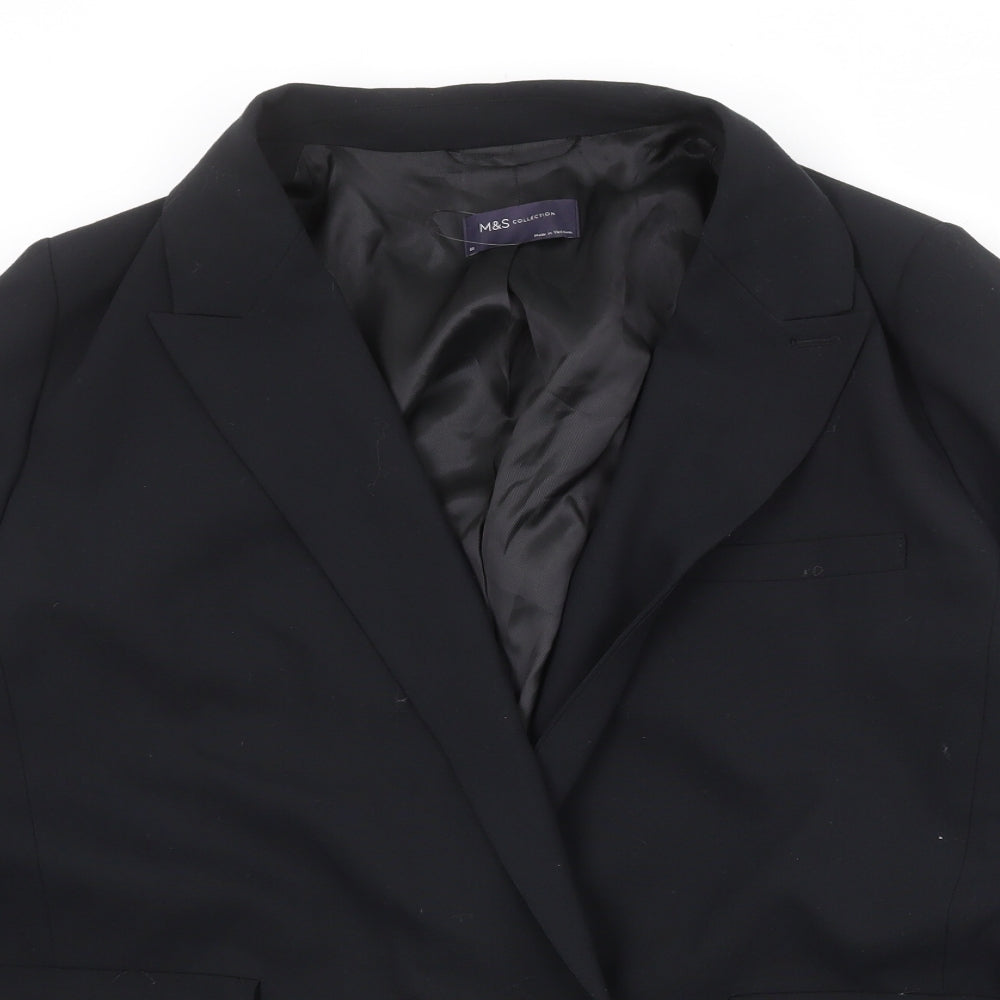 Marks and Spencer Womens Black Polyester Jacket Suit Jacket Size 20