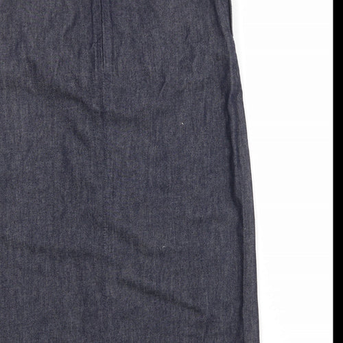 Autograph Womens Blue Cotton Wrap Skirt Size 6 Zip