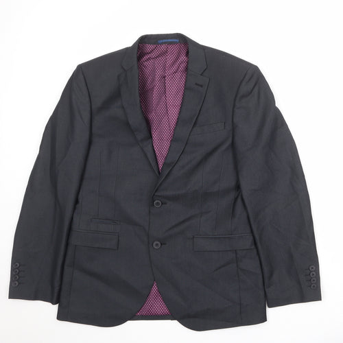 NEXT Mens Grey Polyester Jacket Suit Jacket Size 38 Regular