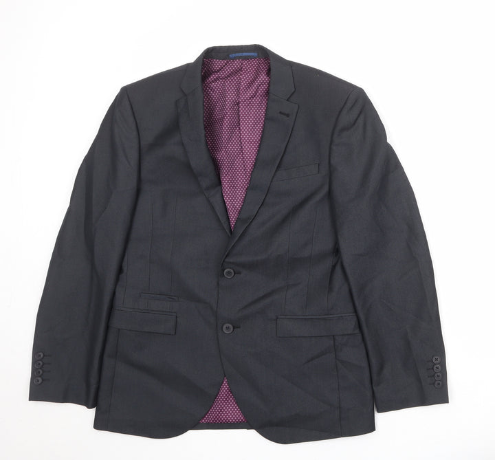 NEXT Mens Grey Polyester Jacket Suit Jacket Size 38 Regular