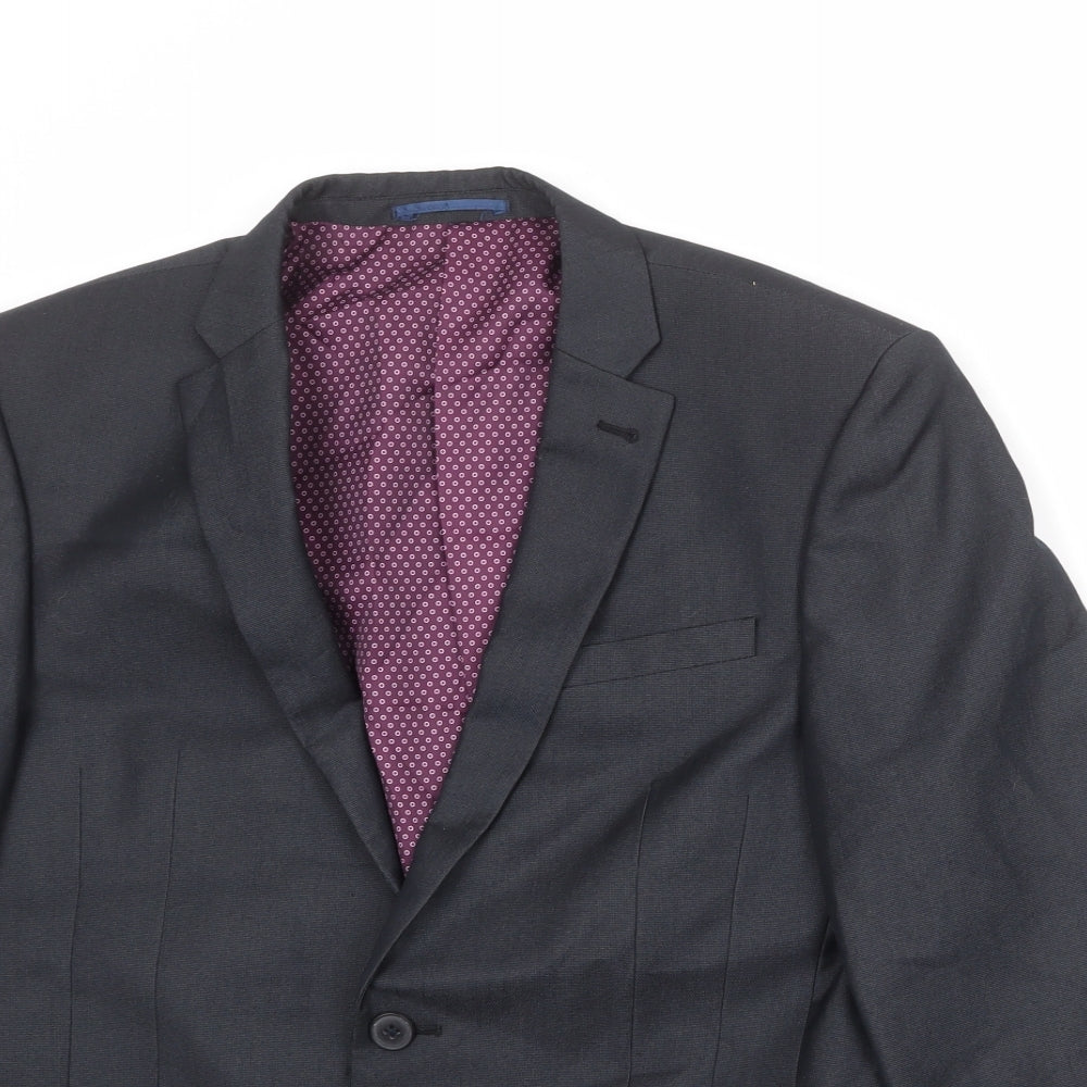 NEXT Mens Grey Polyester Jacket Suit Jacket Size 38 Regular