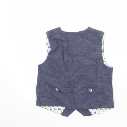 Monsoon Boys Blue Jacket Waistcoat Size 5 Years Button