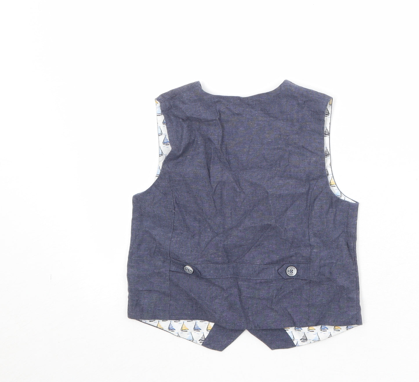 Monsoon Boys Blue Jacket Waistcoat Size 5 Years Button