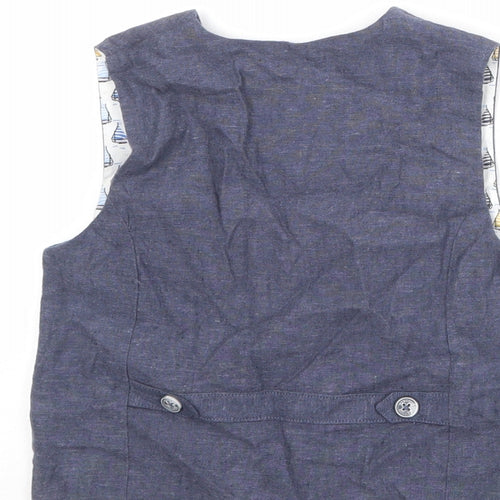 Monsoon Boys Blue Jacket Waistcoat Size 5 Years Button