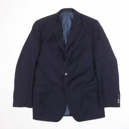 Marks and Spencer Mens Blue Wool Jacket Suit Jacket Size 40 Regular