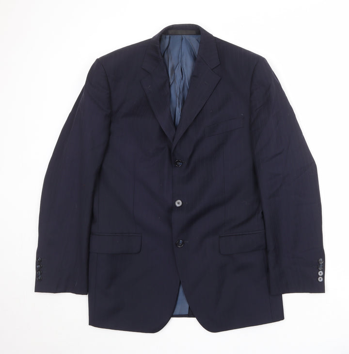 Marks and Spencer Mens Blue Wool Jacket Suit Jacket Size 40 Regular