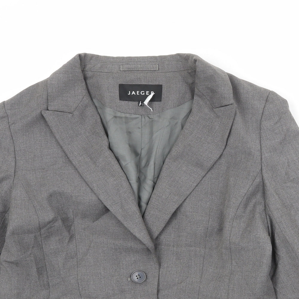 Jaeger Womens Grey Viscose Jacket Blazer Size 12