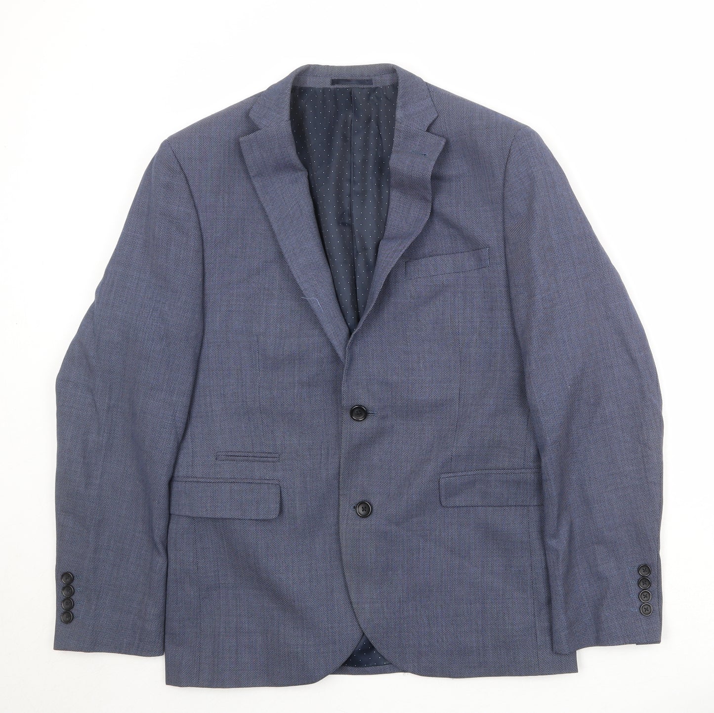 NEXT Mens Blue Polyester Jacket Suit Jacket Size 40 Regular