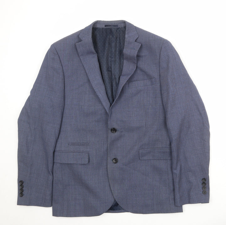 NEXT Mens Blue Polyester Jacket Suit Jacket Size 40 Regular