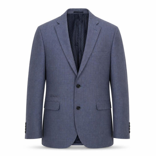 Front view of Next men’s blue polyester jacket suit jacket, size 40, regular