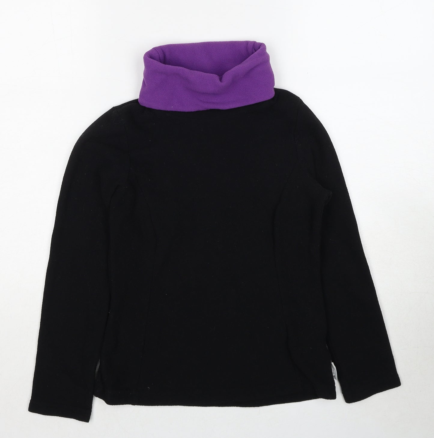DECATHLON Womens Black Colourblock Polyester Pullover Sweatshirt Size XS Pullover