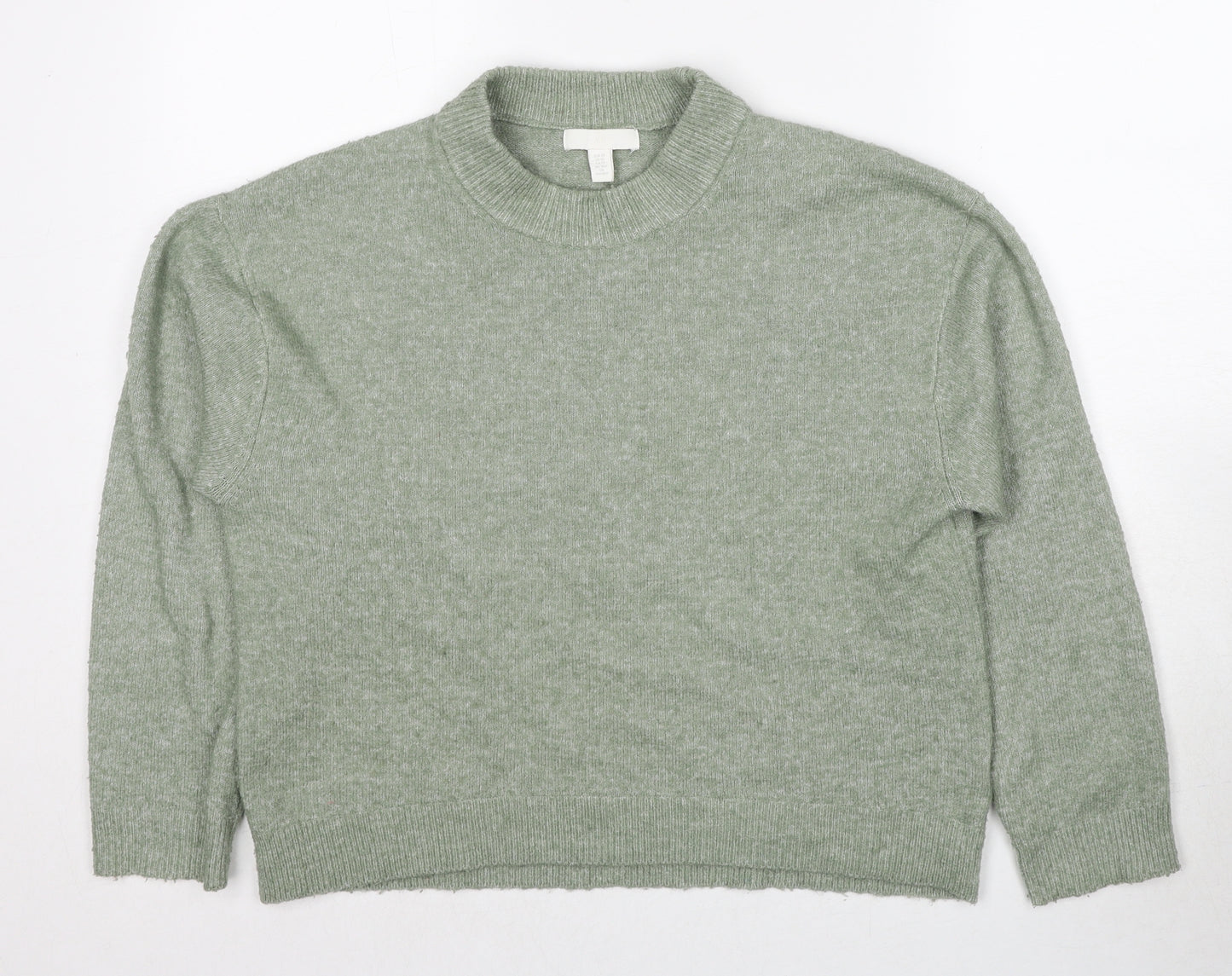 H&M Womens Green High Neck Polyester Pullover Jumper Size XS