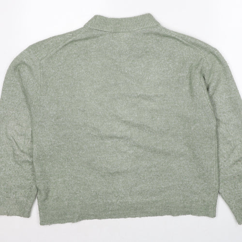 H&M Womens Green High Neck Polyester Pullover Jumper Size XS