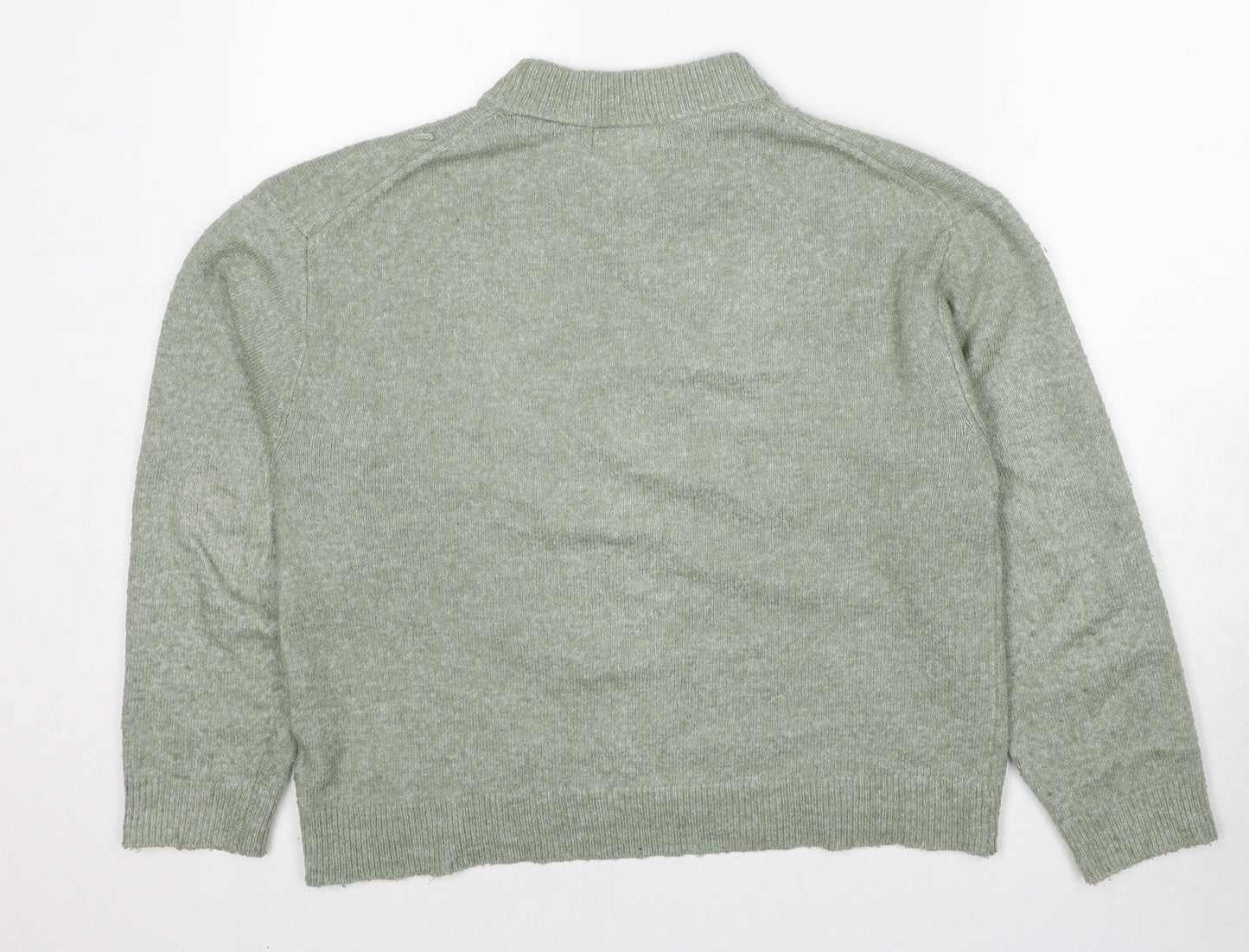 H&M Womens Green High Neck Polyester Pullover Jumper Size XS