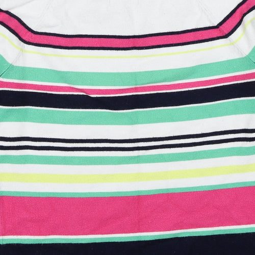 Marks and Spencer Womens Multicoloured Boat Neck Striped Viscose Pullover Jumper Size 8