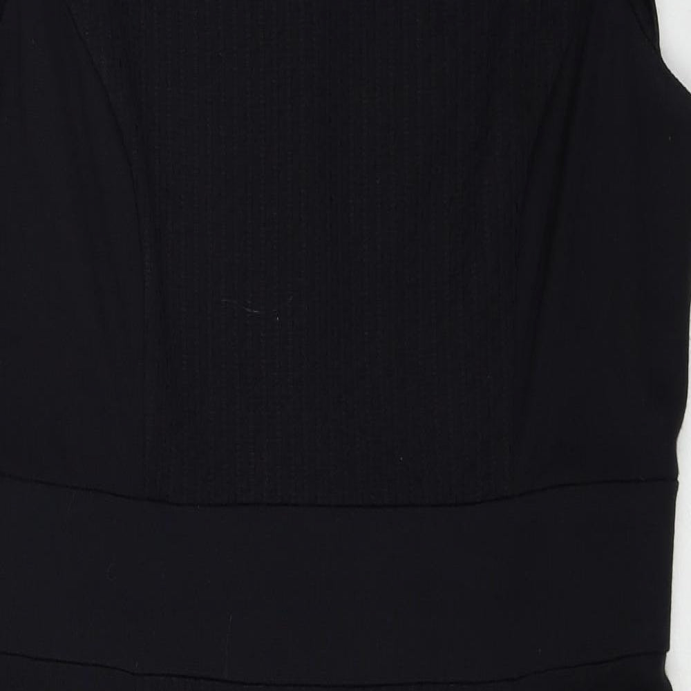 Per Una Womens Black Polyester Shift Size 16 Round Neck Zip