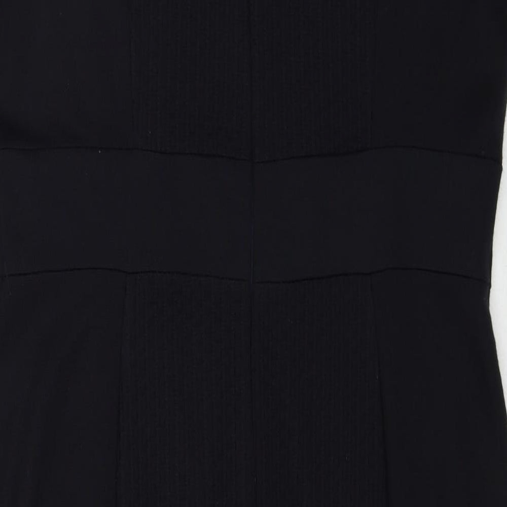 Per Una Womens Black Polyester Shift Size 16 Round Neck Zip