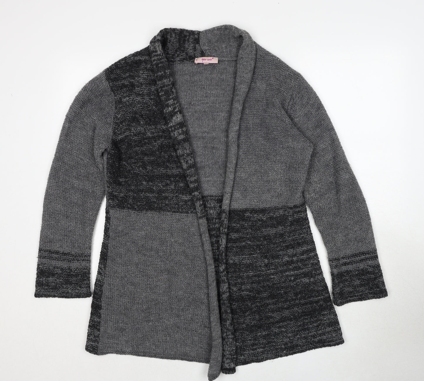 Per Una Womens Grey V-Neck Acrylic Cardigan Jumper Size M