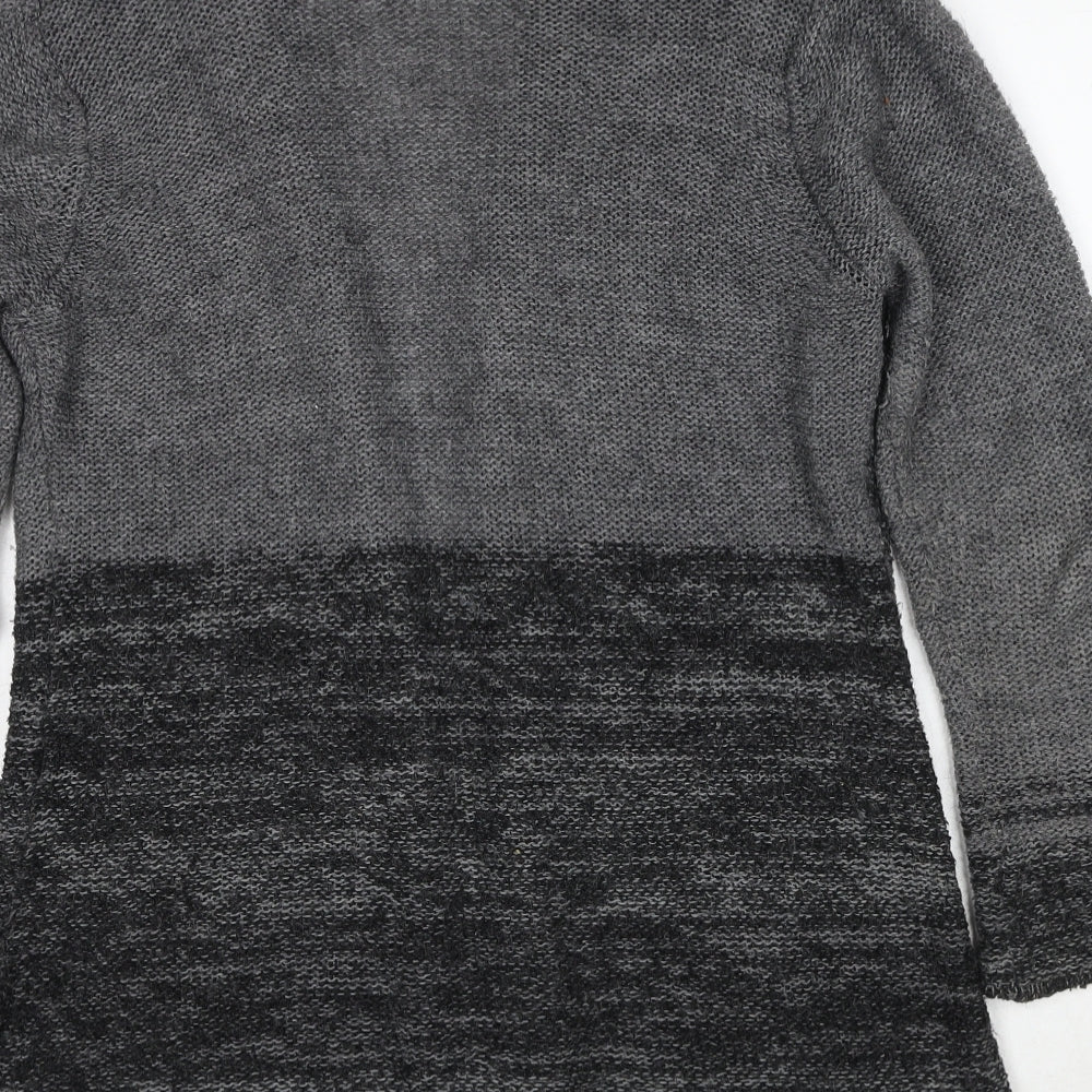 Per Una Womens Grey V-Neck Acrylic Cardigan Jumper Size M