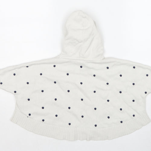 Gap Girls Ivory Round Neck Polka Dot Cotton Pullover Jumper Size 3 Years Pullover