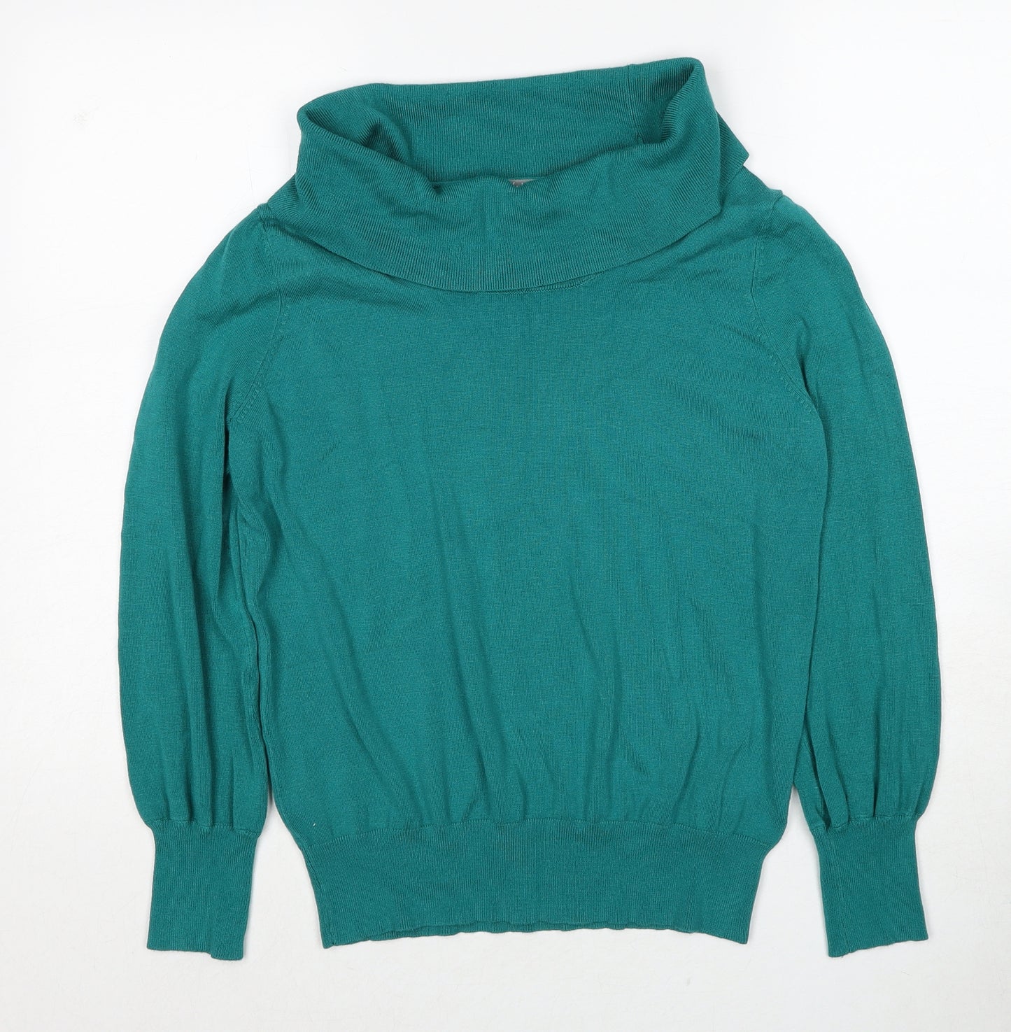 Marks and Spencer Womens Blue Roll Neck Viscose Pullover Jumper Size 16