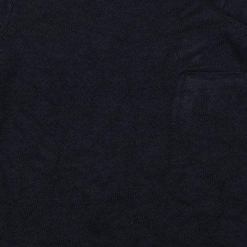 Evans Womens Blue Round Neck Polka Dot Acrylic Pullover Jumper Size 14
