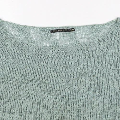 QED London Womens Green Round Neck Acrylic Pullover Jumper Size S