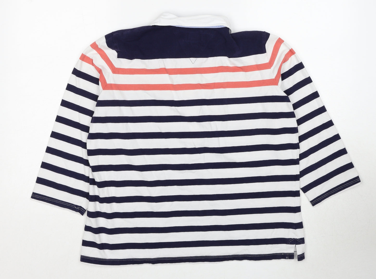 Lloyd's Womens Multicoloured Striped Cotton Basic Polo Size L Collared