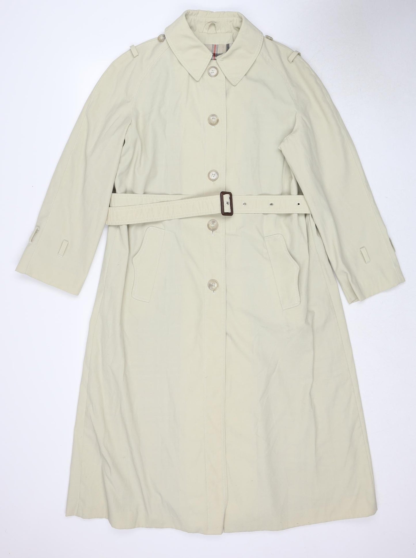 Marks and Spencer Womens Beige Trench Coat Coat Size 14 Button