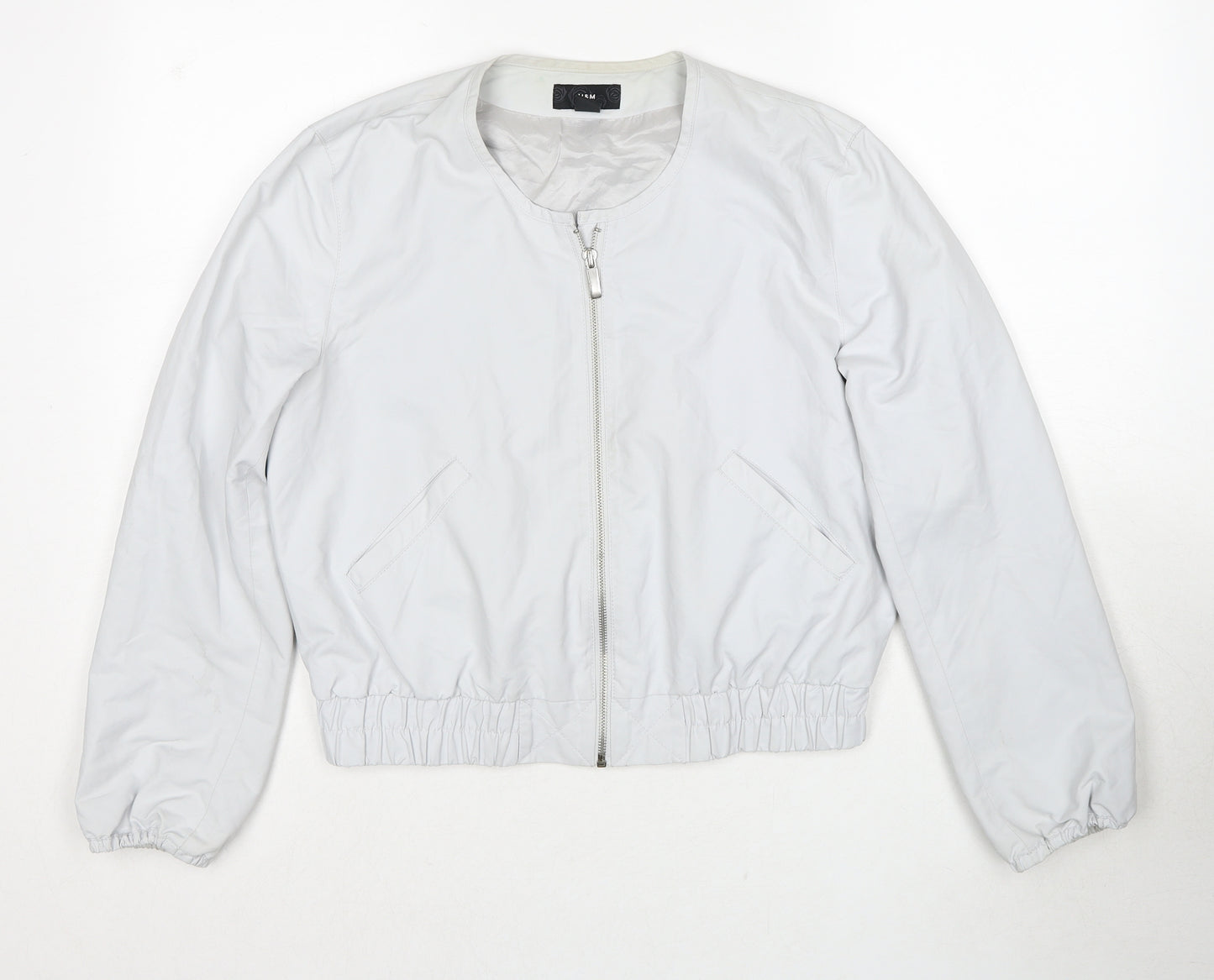 H&M Womens Grey Bomber Jacket Jacket Size 12 Zip
