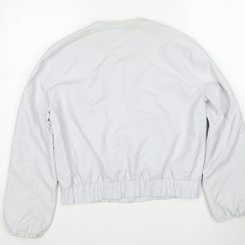 H&M Womens Grey Bomber Jacket Jacket Size 12 Zip