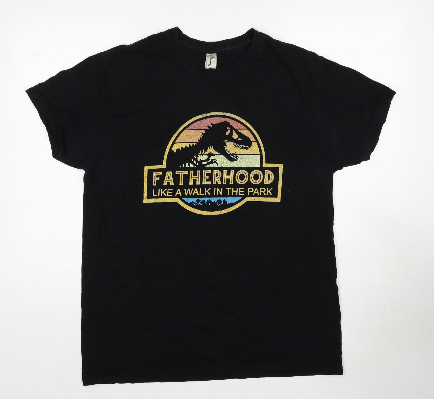 SOL'S Mens Black Cotton T-Shirt Size XL Crew Neck Pullover - Fatherhood like a walk in the park