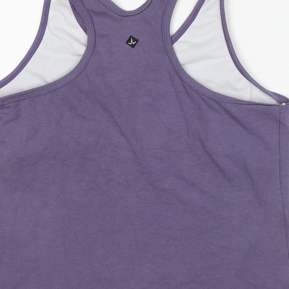 prAna Womens Purple Cotton Basic Tank Size L V-Neck
