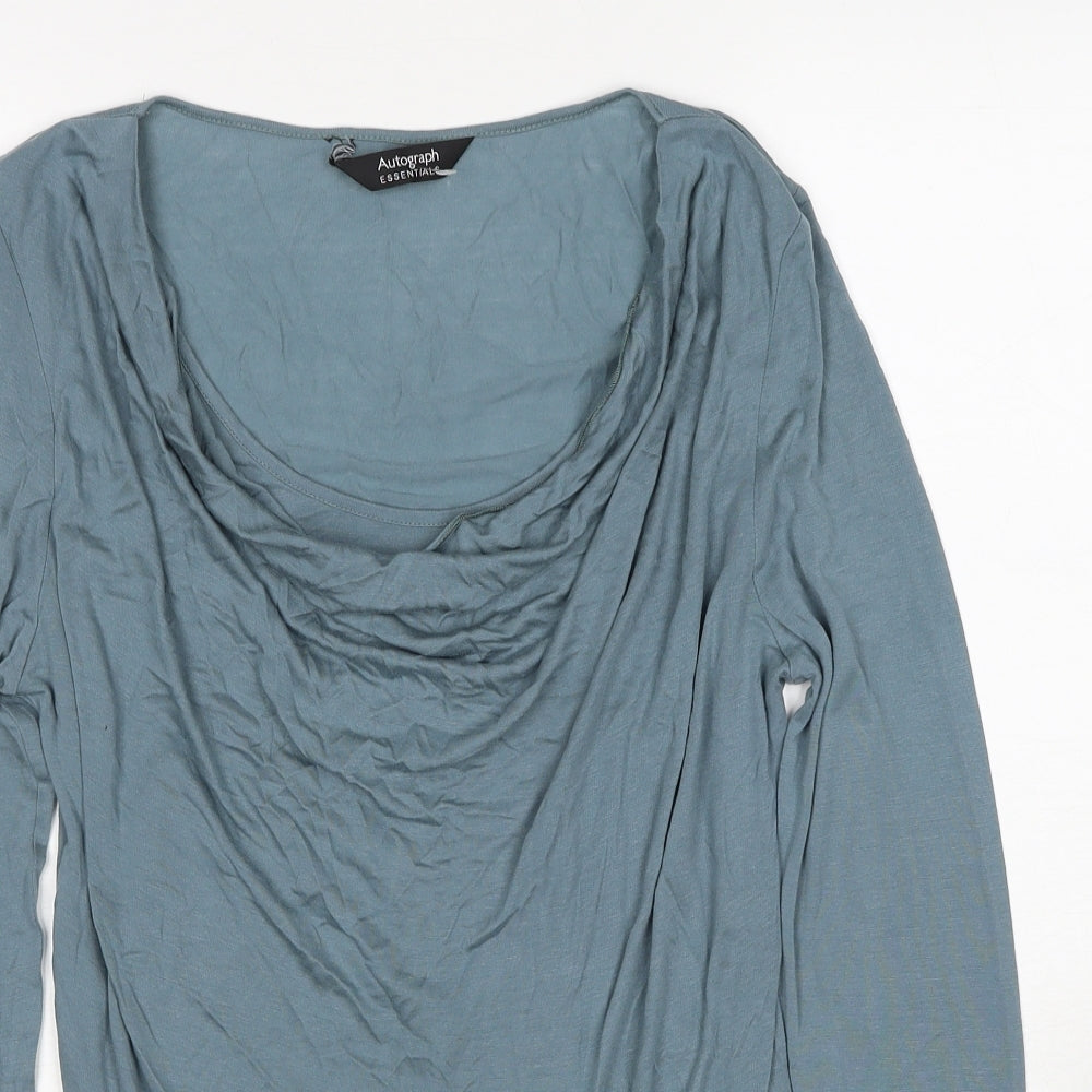 Autograph Womens Blue Lyocell Basic T-Shirt Size 12 Round Neck