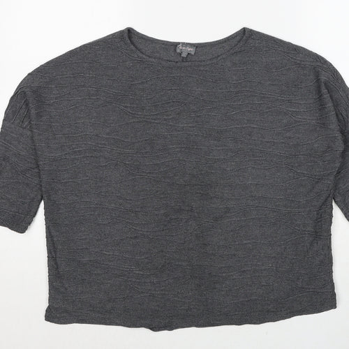 Phase Eight Womens Grey Round Neck Polyester Pullover Jumper Size 8