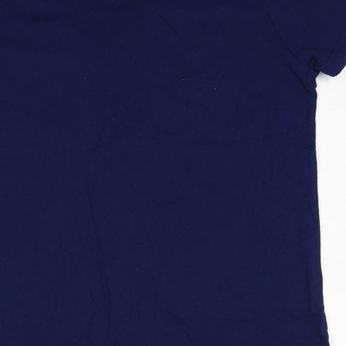 BPC Collection Womens Blue Cotton Basic Blouse Size M V-Neck