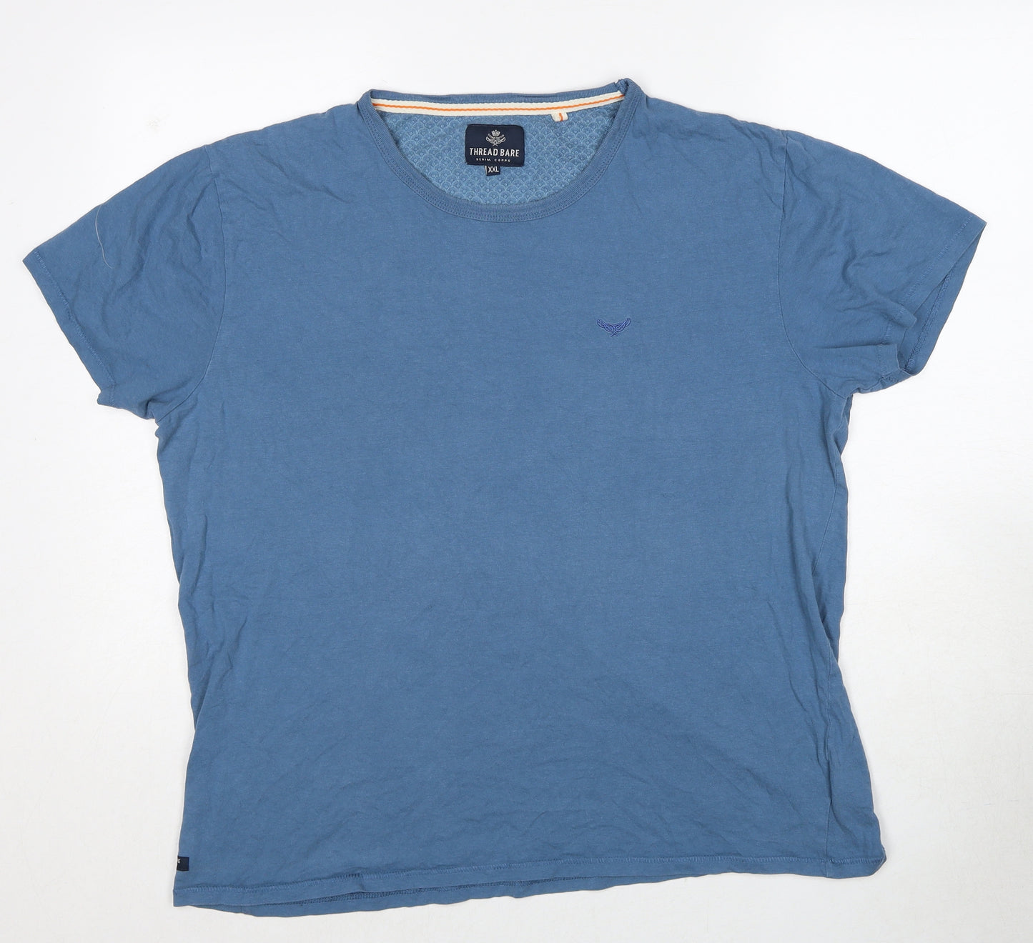 Threadbare Mens Blue Cotton T-Shirt Size 2XL Round Neck